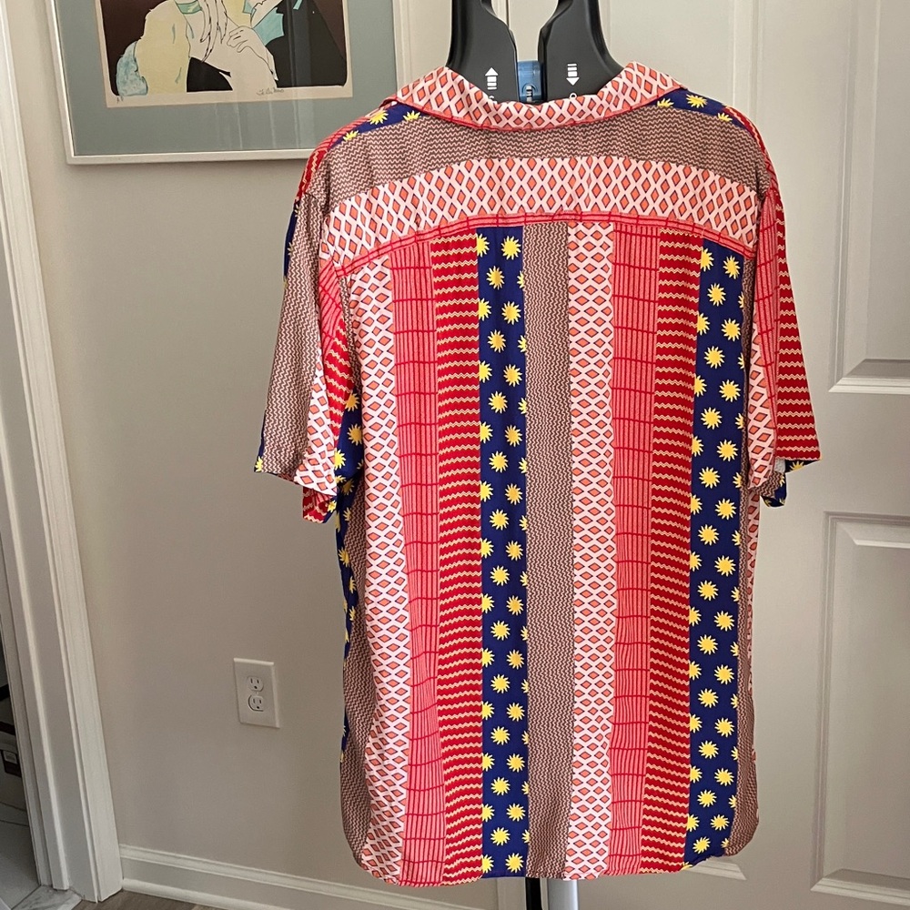 OAS The Cuba Shirt L Sunburst Print Camp Collar Miami Night Latin Summer Vibe - Picture 6 of 8